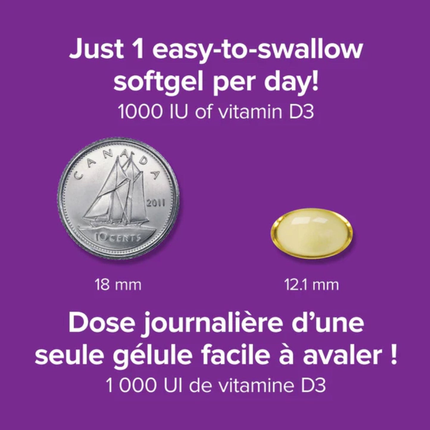 500 Softgel Capsules | Webber Naturals Vitamin D3 1000 IU // Infographic