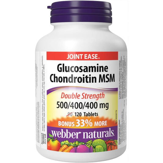 120 Tablets | Webber Naturals Glucosamine Chodroitin MSM Double Strength 500/400/400mg