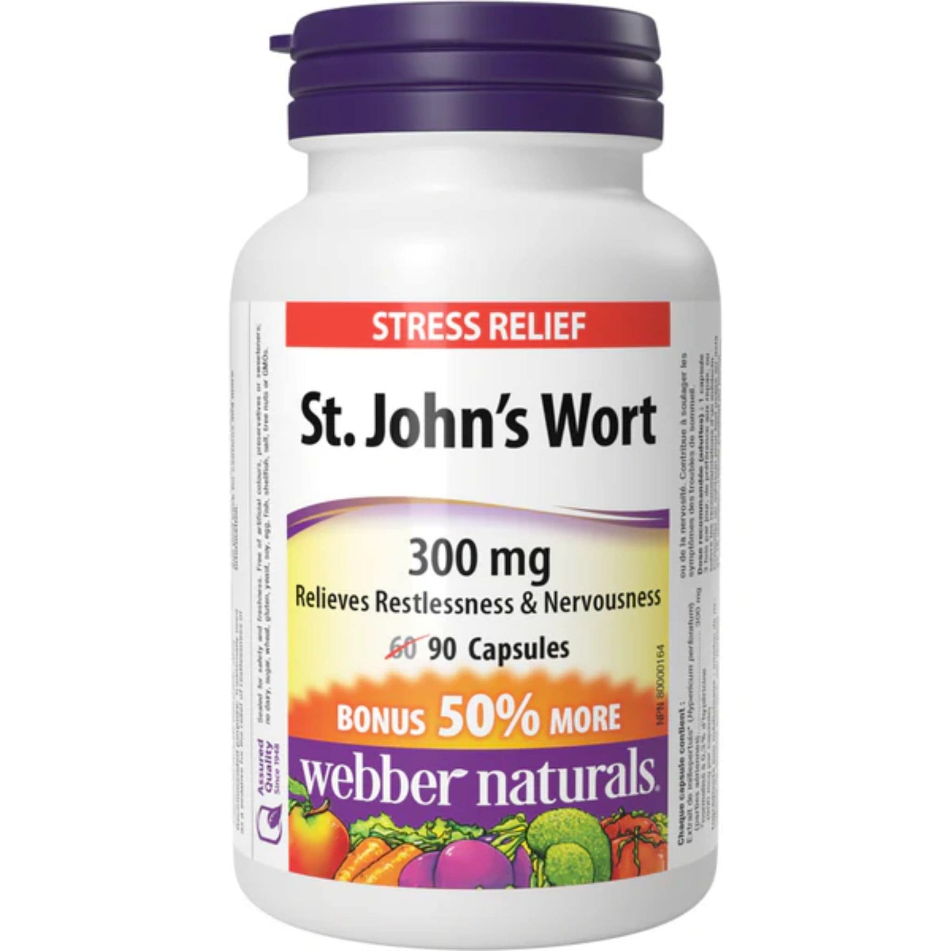 90 Capsules | Webber Naturals St. John's Wort 300mg