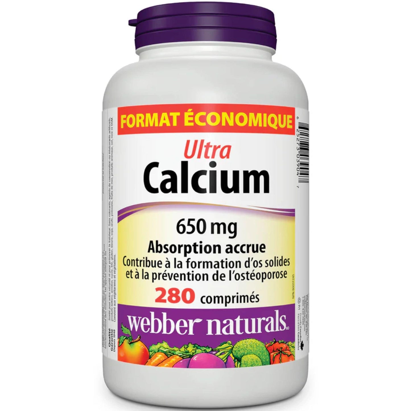 280 Tablets | Webber Naturals Calcium 650mg Ultra // French Bottle