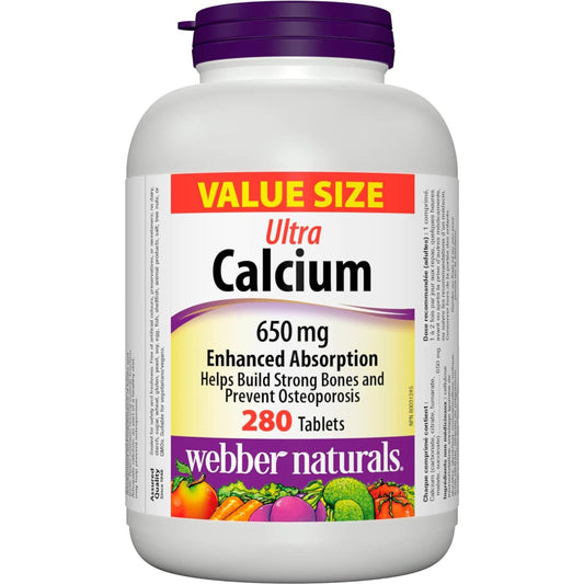 280 Tablets | Webber Naturals Calcium 650mg Ultra