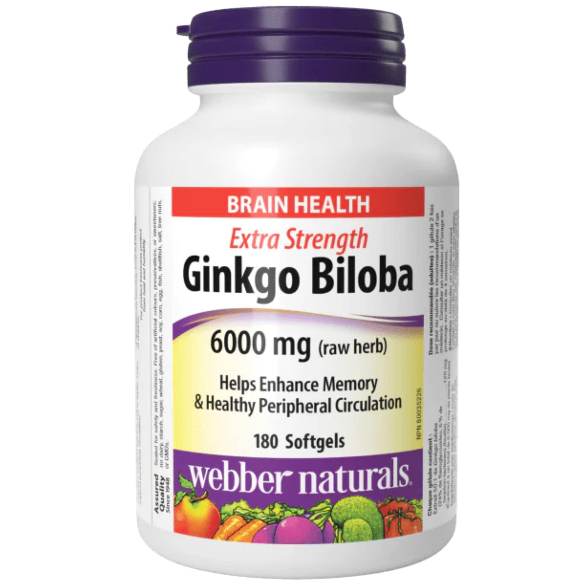 180 Softgels | Webber Naturals Ginkgo Biloba