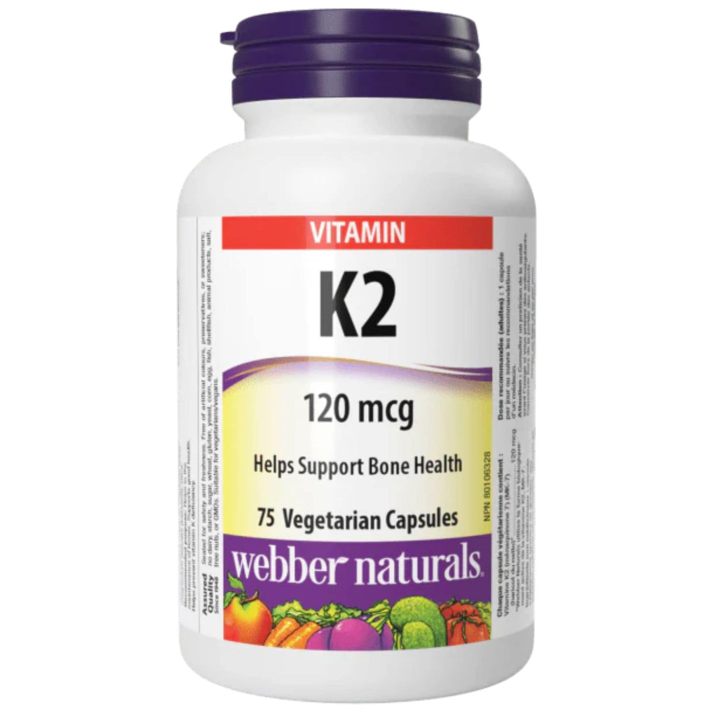 75 Vegetable Capsules | Webber Naturals Vitamin K2