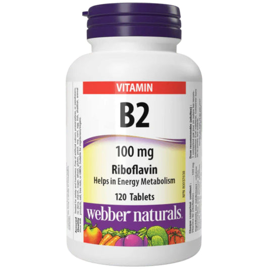 120 Tablets | Webber Naturals B2 100 mg Riboflavin