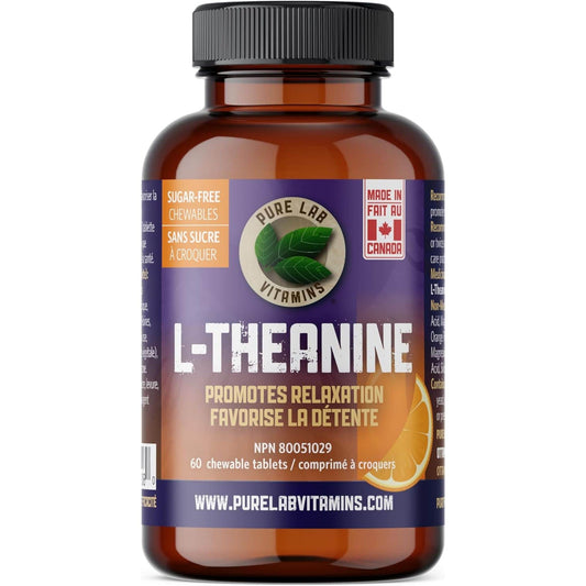 Orange 60 Chewable Tablets | Pure Lab Vitamins L-Theanine // orange flavour