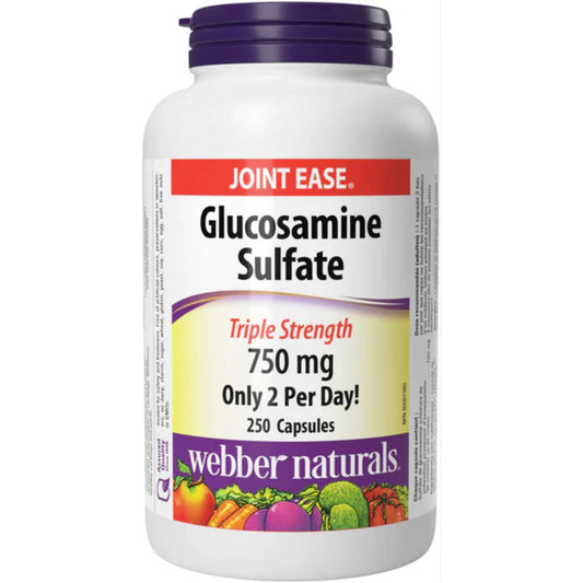 250 Capsules | Webber Naturals Glucosamine Sulfate Triple Strength 750mg