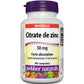 180 Tablets | Webber Naturals Zinc Citrate 50mg High Absorption  // French Bottle