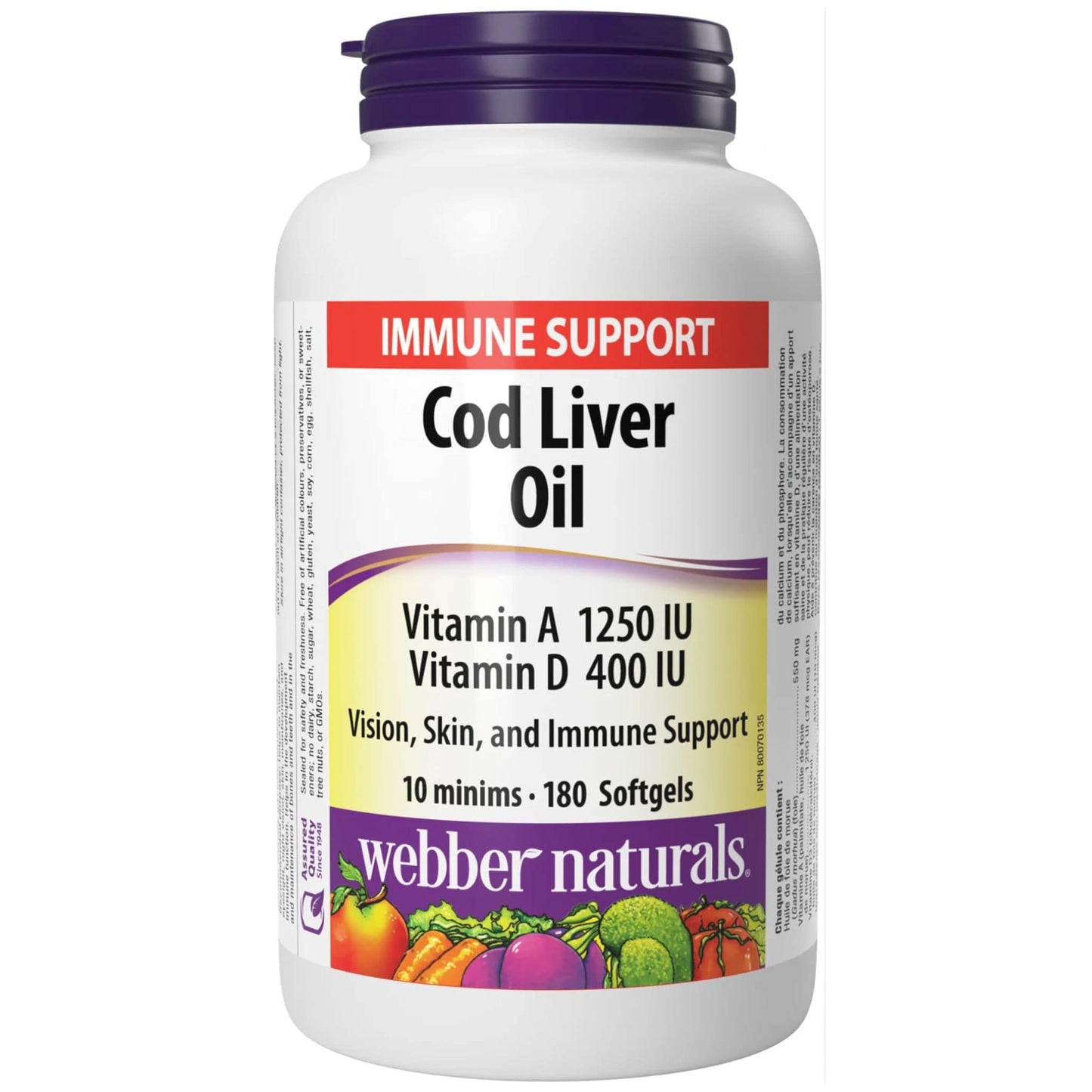 180 Softgels | Webber Naturals Cod Liver Oil