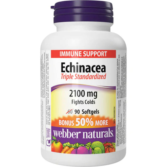 90 Softgels | Webber Naturals Echinacea Triple Standardized 2100mg