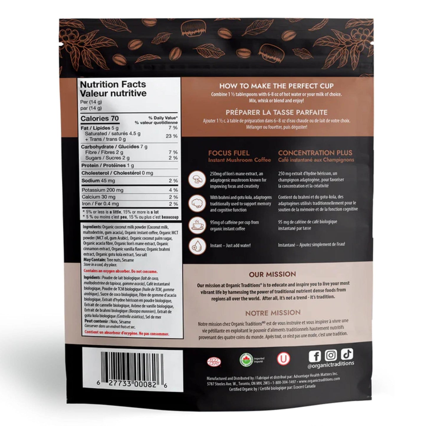 140 g | Organic Traditionals Focus Fuel // coffee flavour