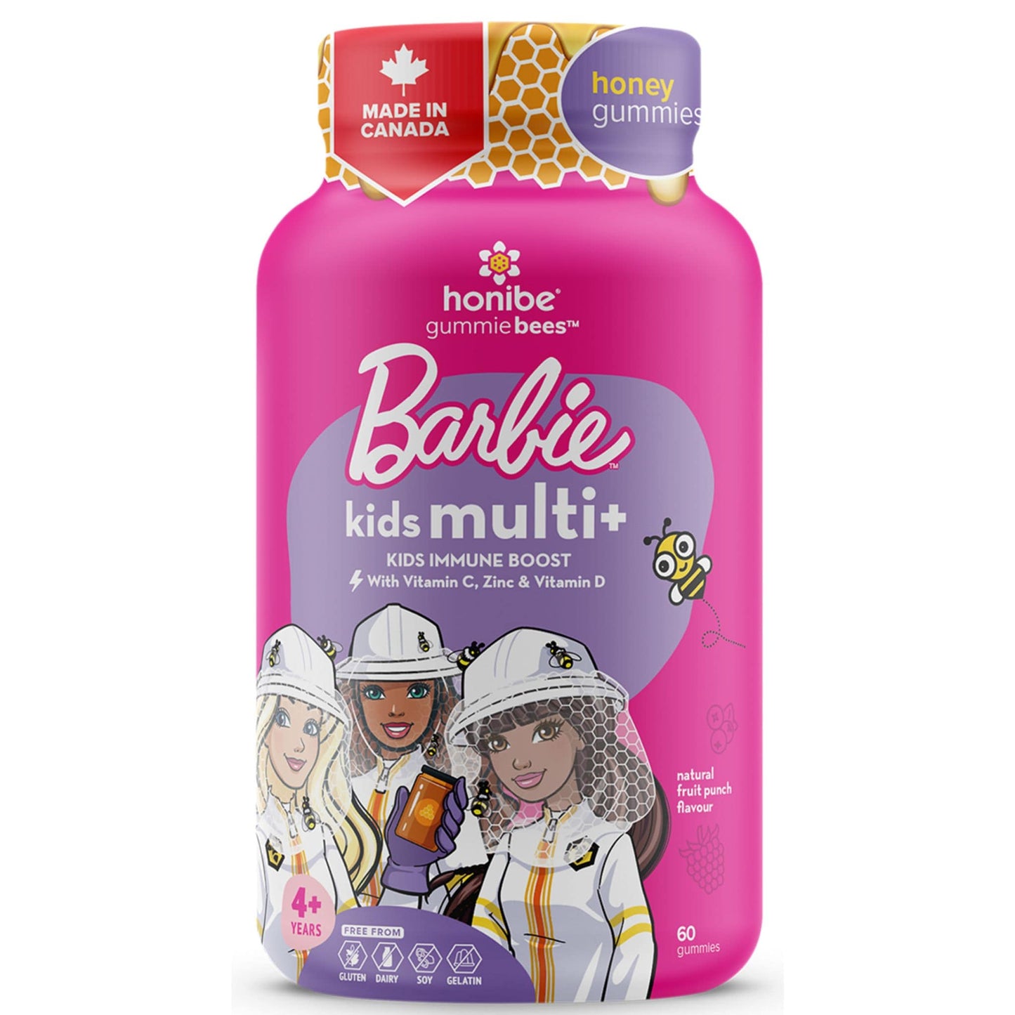 60 Gummies Fruit Punch | Honibe Barbie Kids Multi+