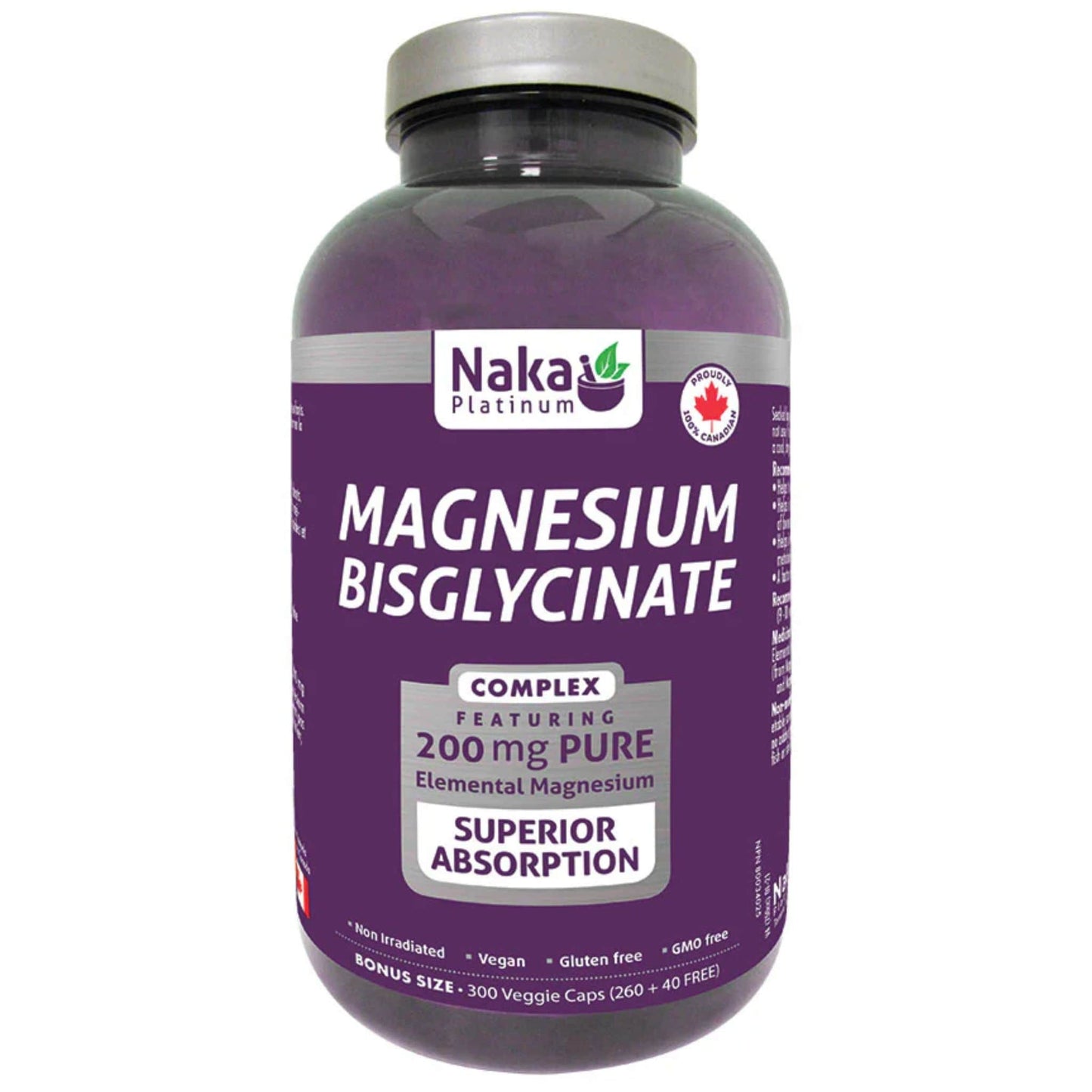 300 Vegetable Capsules | Naka Platinum Magnesium Bisglycinate