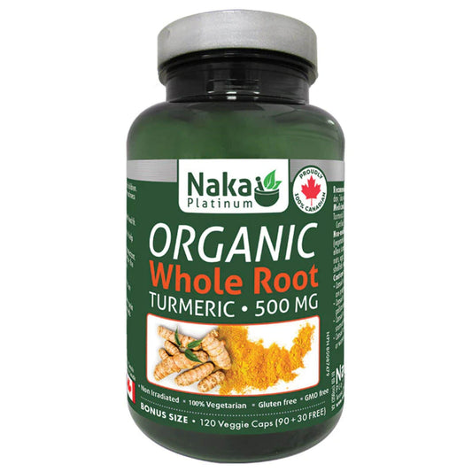 120 Vegetable Capsules (90 + 30 FREE) | Naka Platinum Organic Whole Root Turmeric