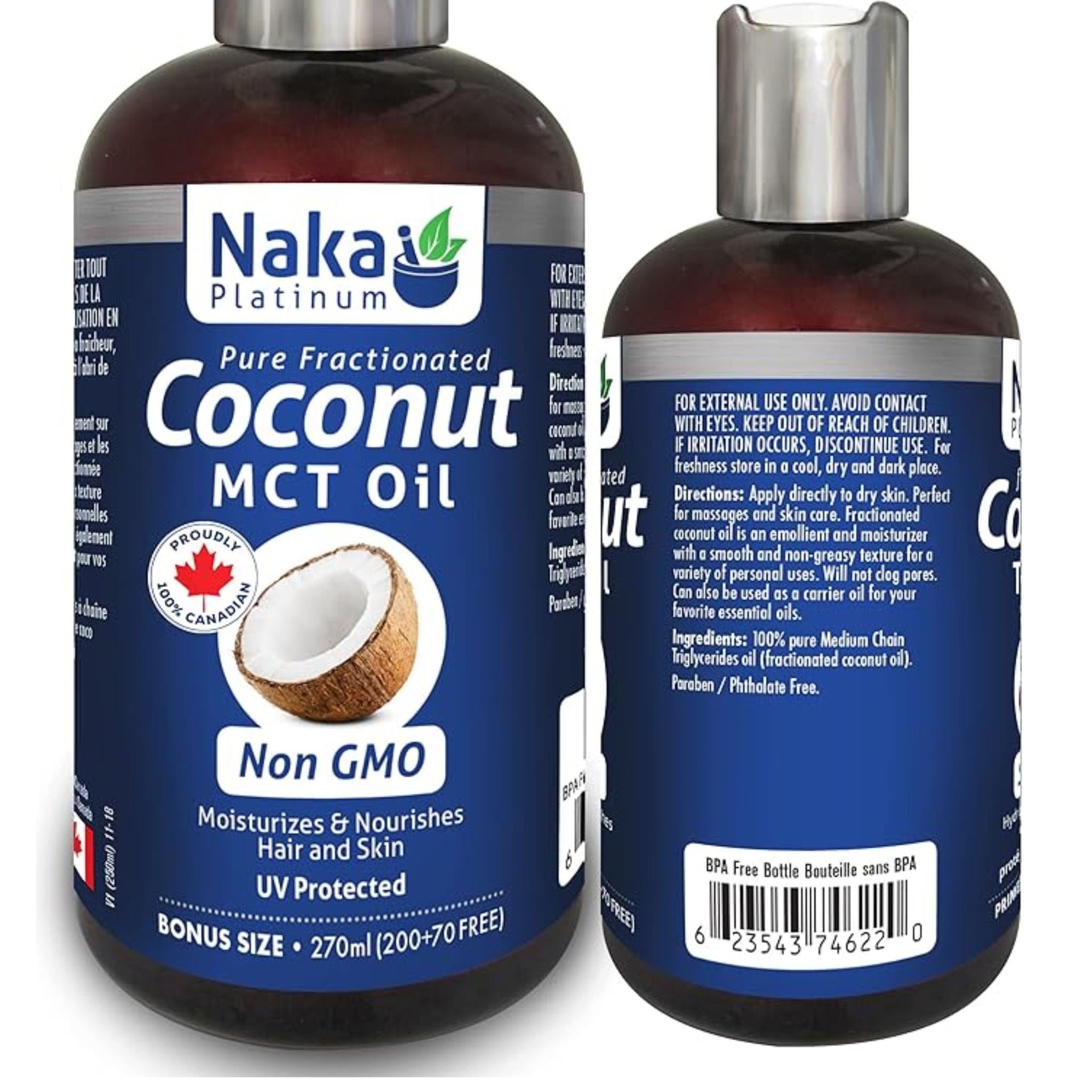 Naka Platinum Pure Fractionated Coconut MCT Oil Moisturizes and Nouri