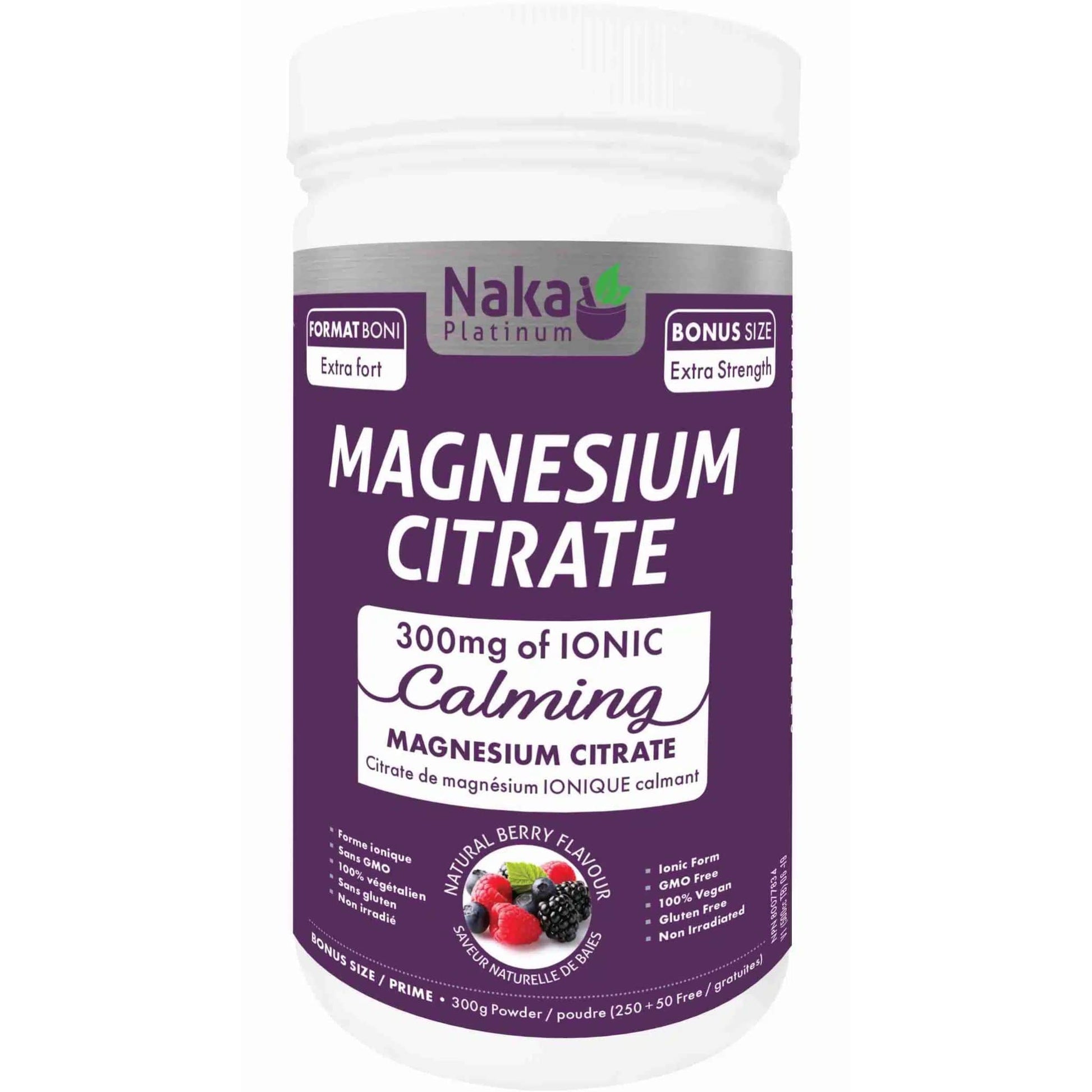 Natural Berry Flavour, 300g | Naka Platinum Magnesium Citrate 300 mg Ionic Powder // natural berry flavour