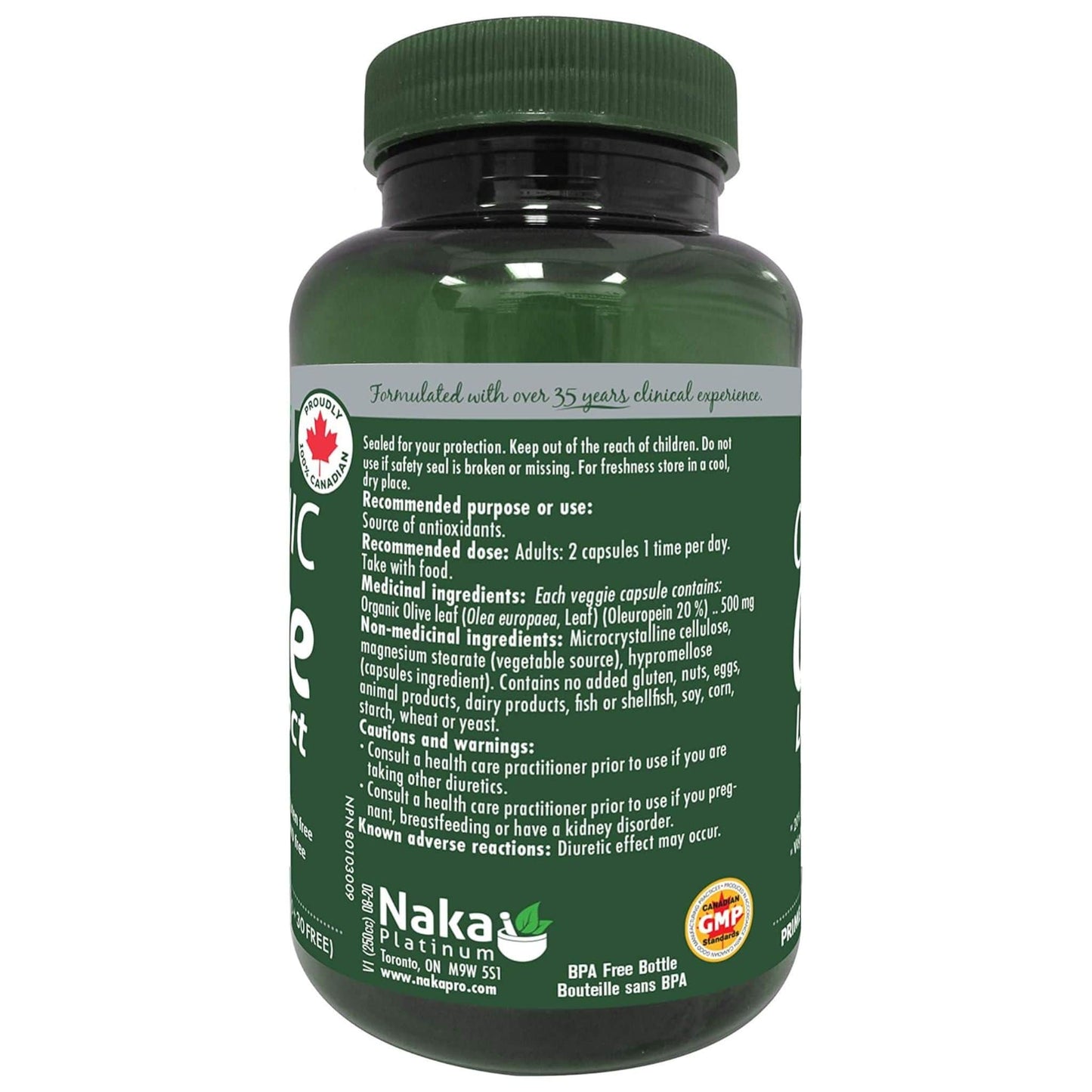 Naka Platinum Organic Olive Leaf Extract, 90 Vegetable Capsules