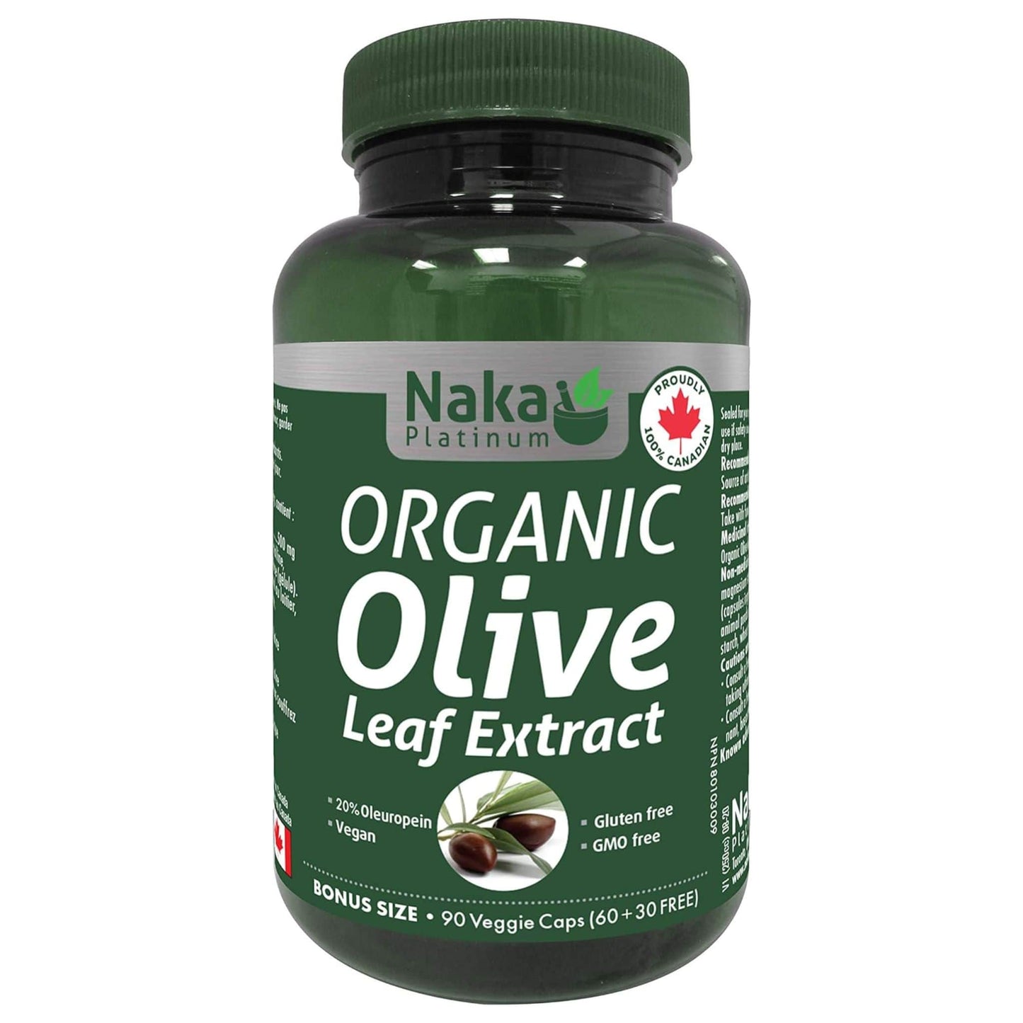 Naka Platinum Organic Olive Leaf Extract, 90 Vegetable Capsules