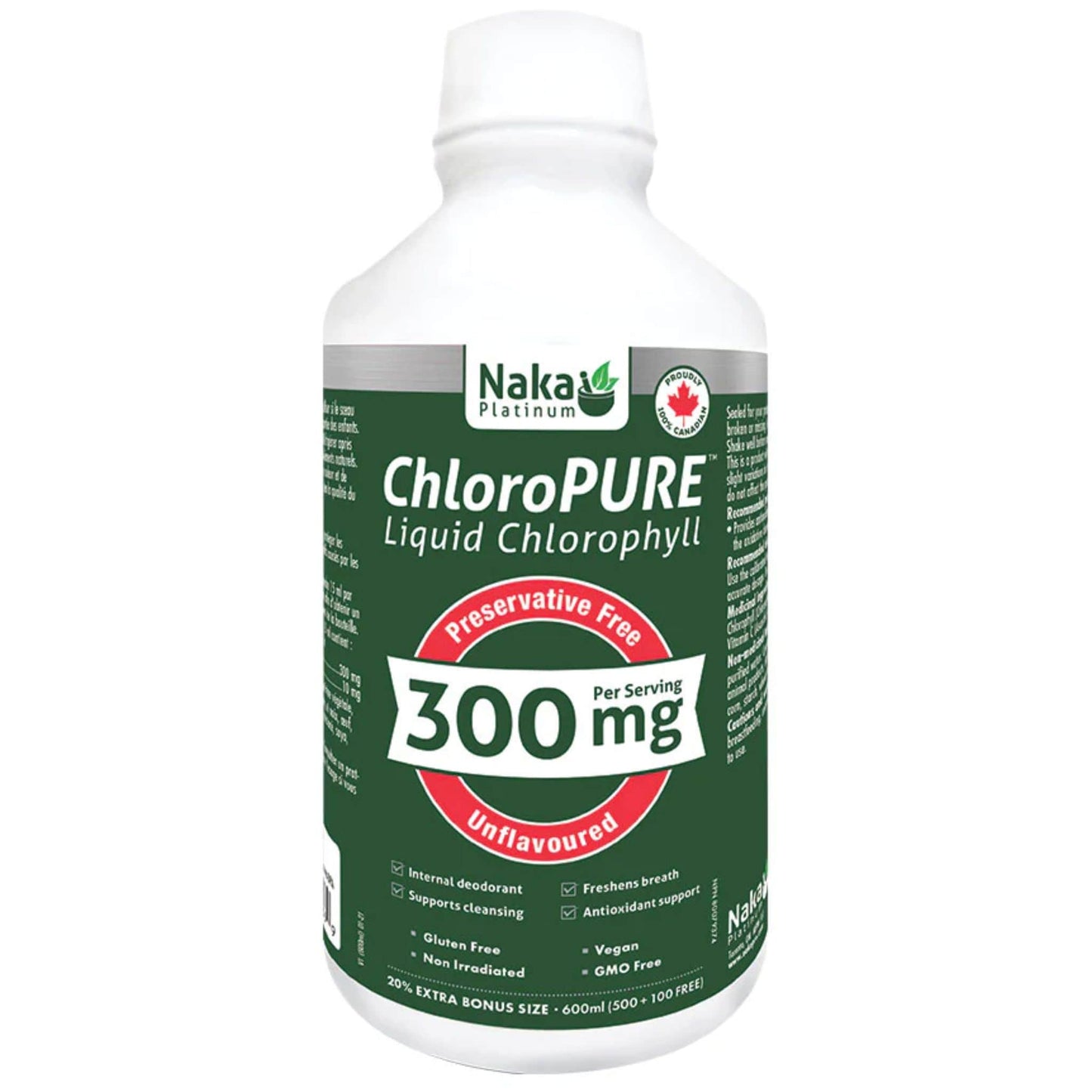 600ml Unflavoured | Naka Platinum ChloroPURE Liquid Chlorophyll