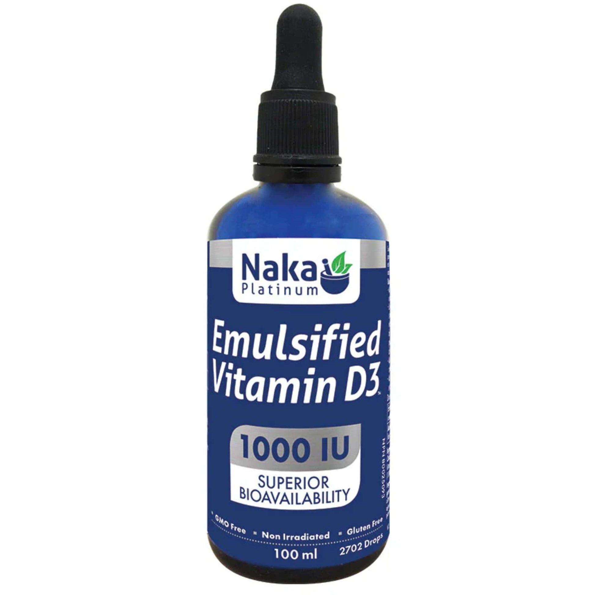 100ml Unflavoured | Naka Platinum Emulsified Vitamin D3 1000IU