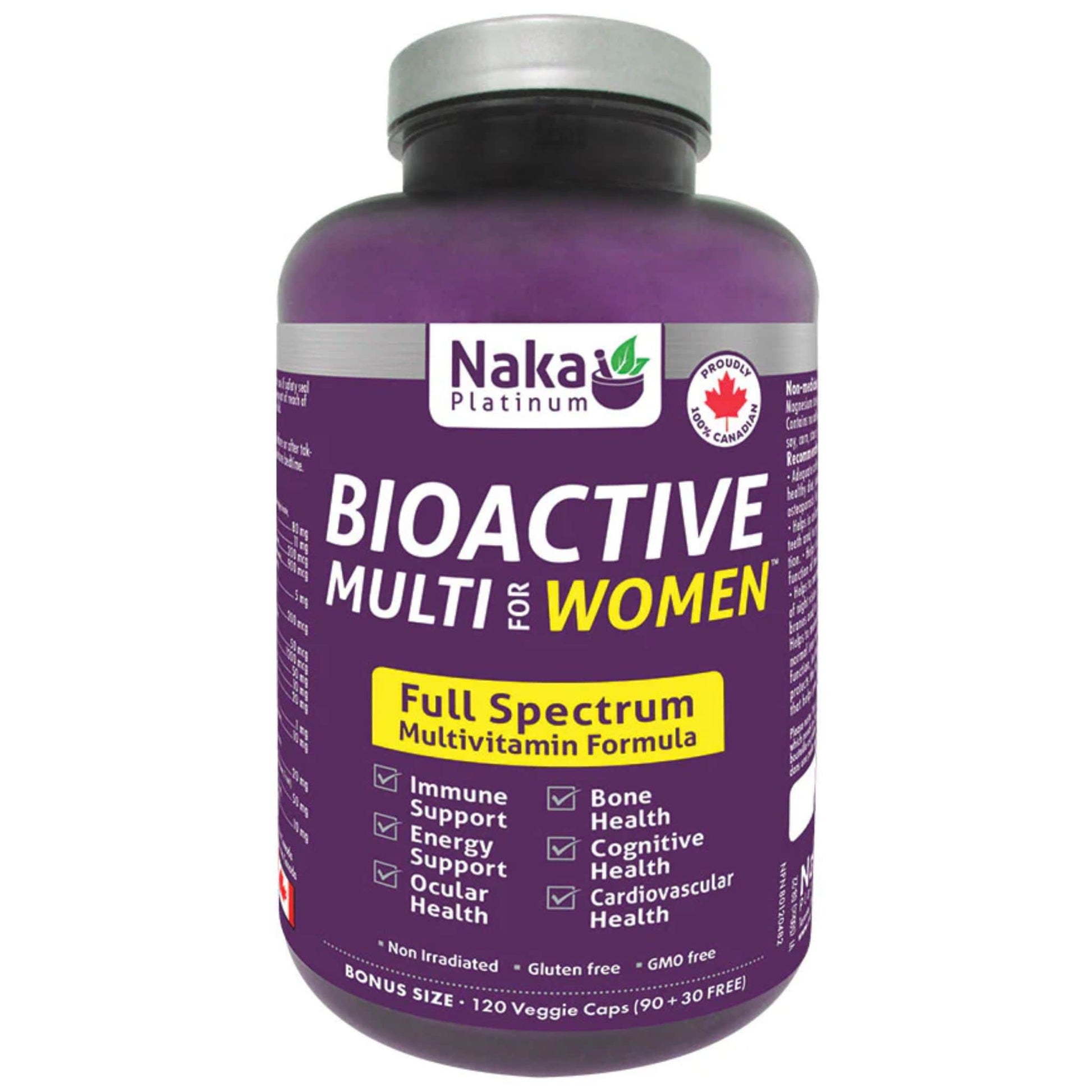 120 Vegetable Capsules | Naka Platinum BioActive Multi for Women Full Spectrum Multivitamin