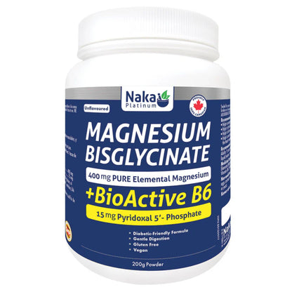 Unflavoured 100g | Naka Platinum Magnesium Bisglycinate with BioActive B6 Powder