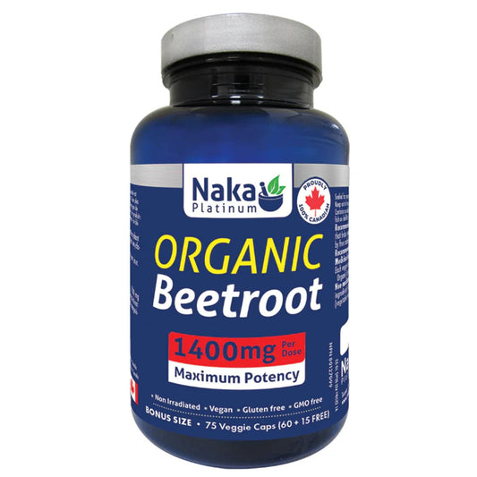 75 Vegetable Capsules | Naka Platinum Organic Beetroot bottle