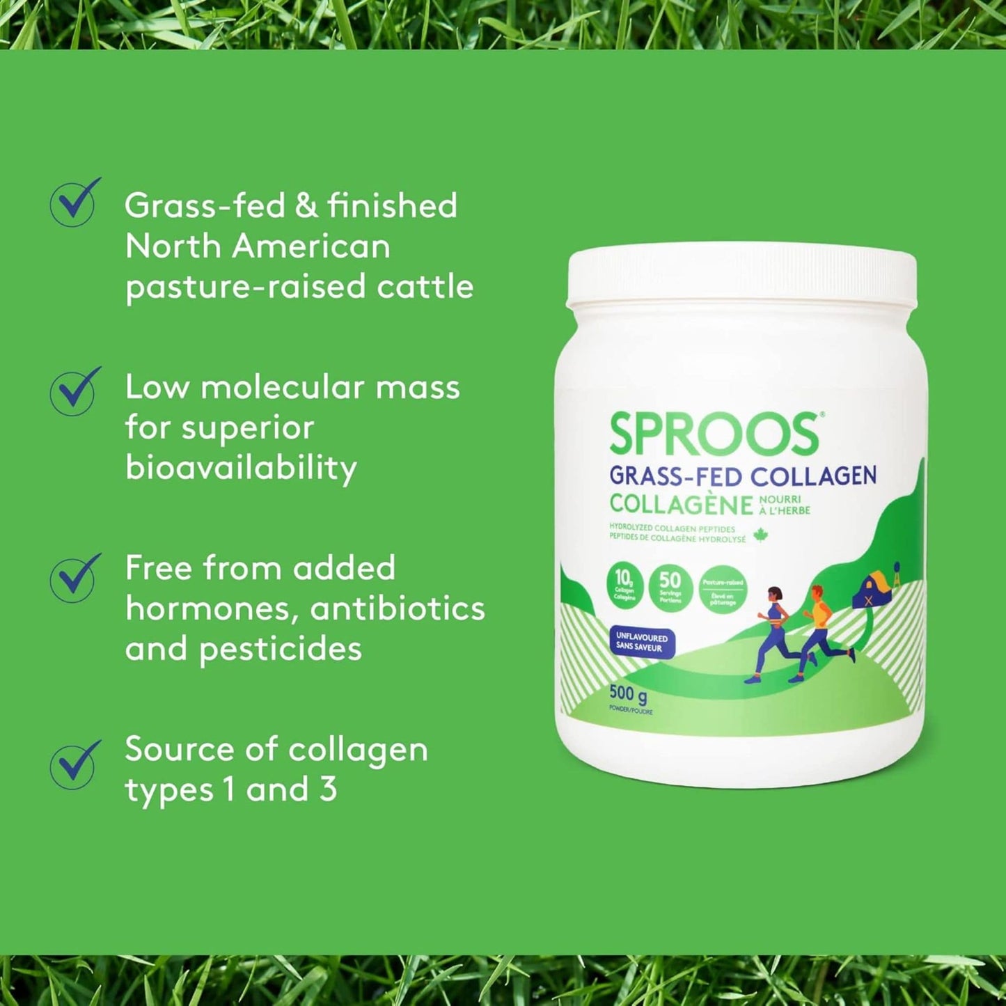 Sproos Grass-Fed Collagen, Hydrolyzed Collagen Peptides