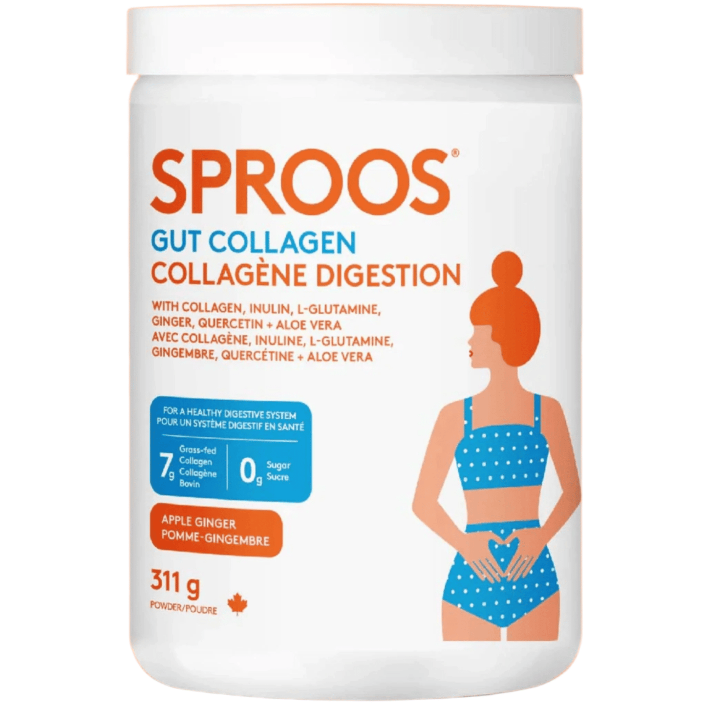 Sproos Gut Collagen- Formerly Sproos Up Your Gut, Enhanced Collagen Beverage Mix, 309g