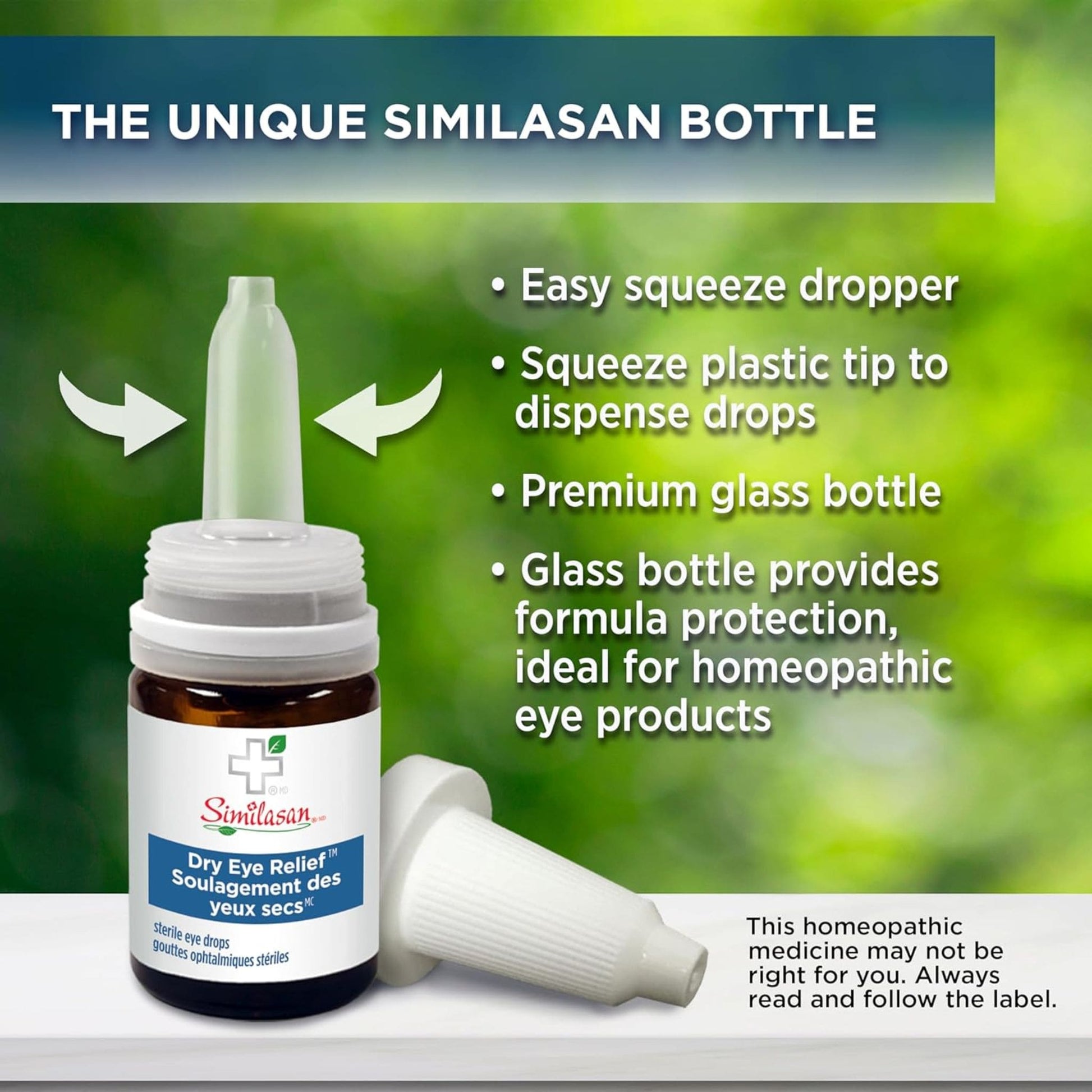 10ml | Similasan Dry Eye Relief infographic on bottle