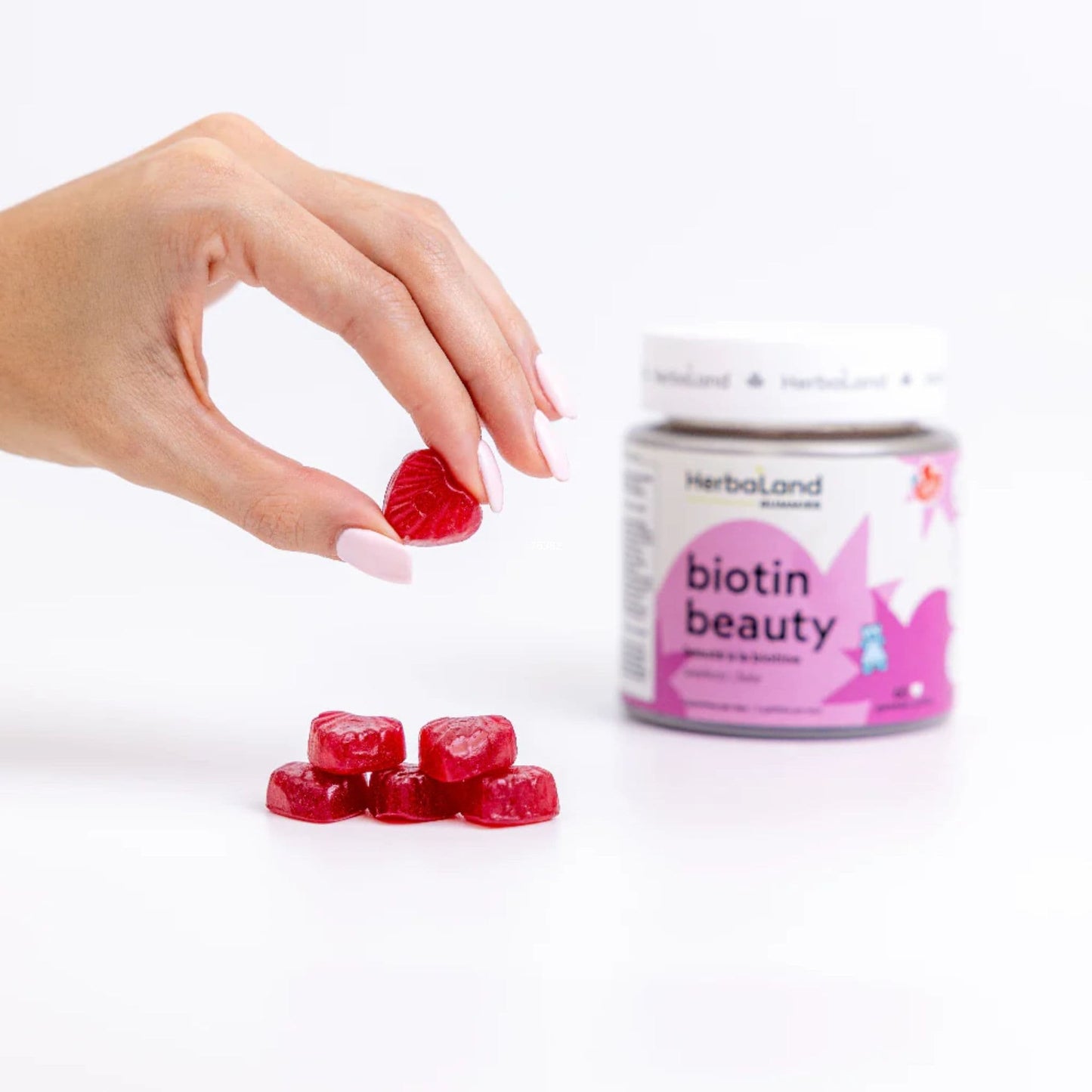 60 Gummies Strawberry | Herbaland Biotin Beauty