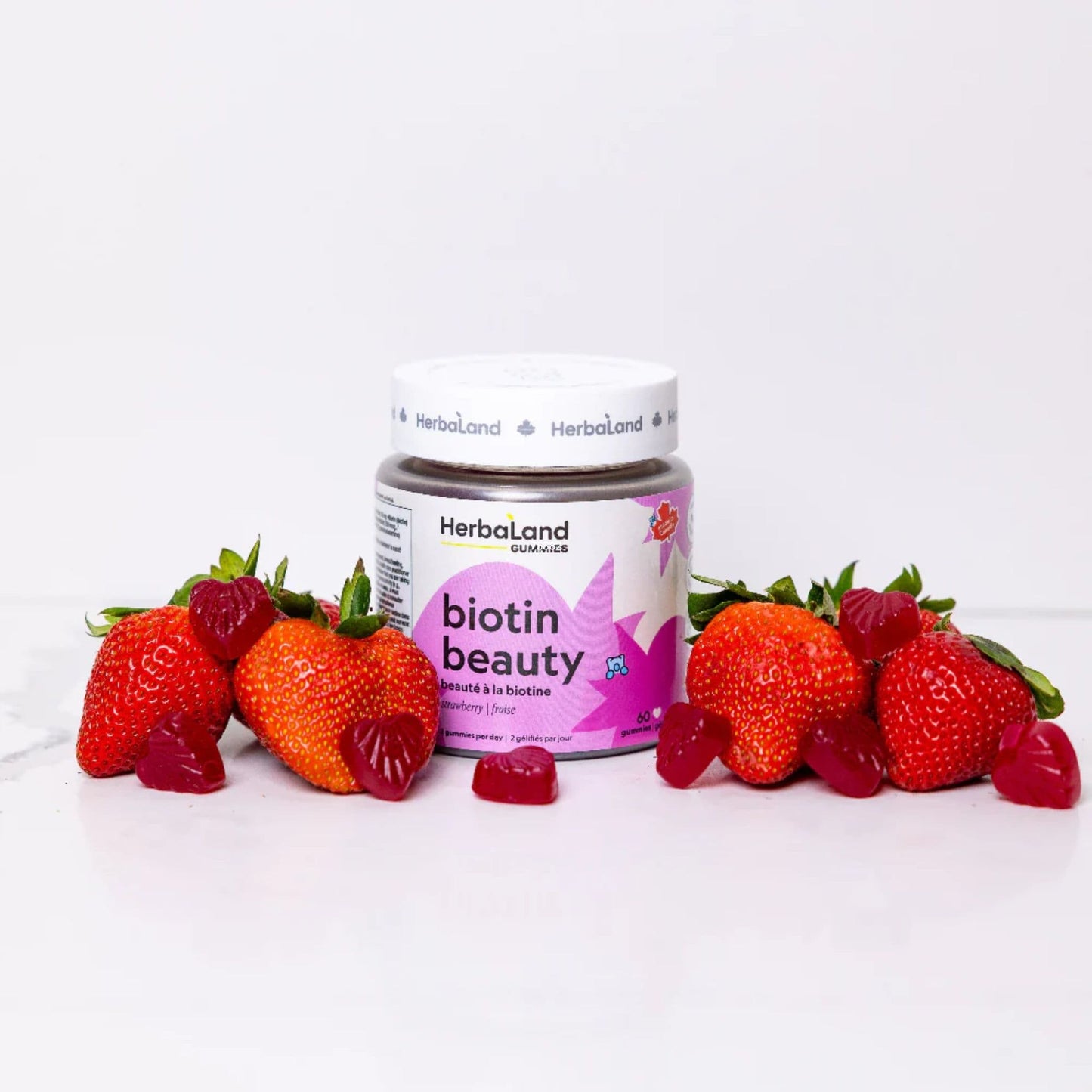 60 Gummies Strawberry | Herbaland Biotin Beauty