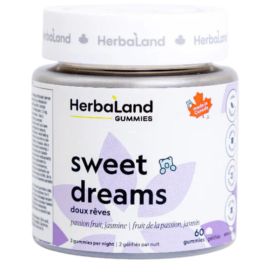 Herbaland Sweet Dreams Gummies with Melatonin, L-Theanine, Lemon Balm, 60 Gummies