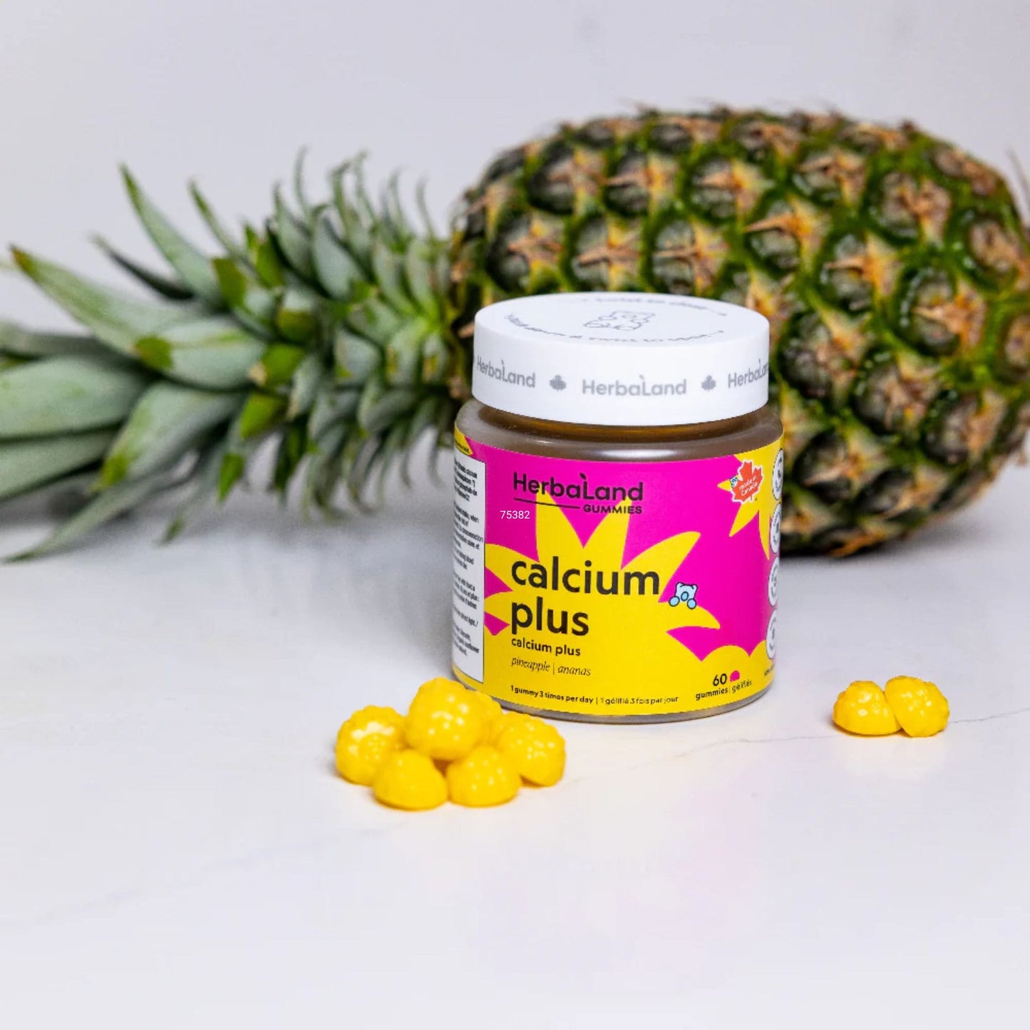 60 Gummies Pineapple | Herbaland Calcium Plus