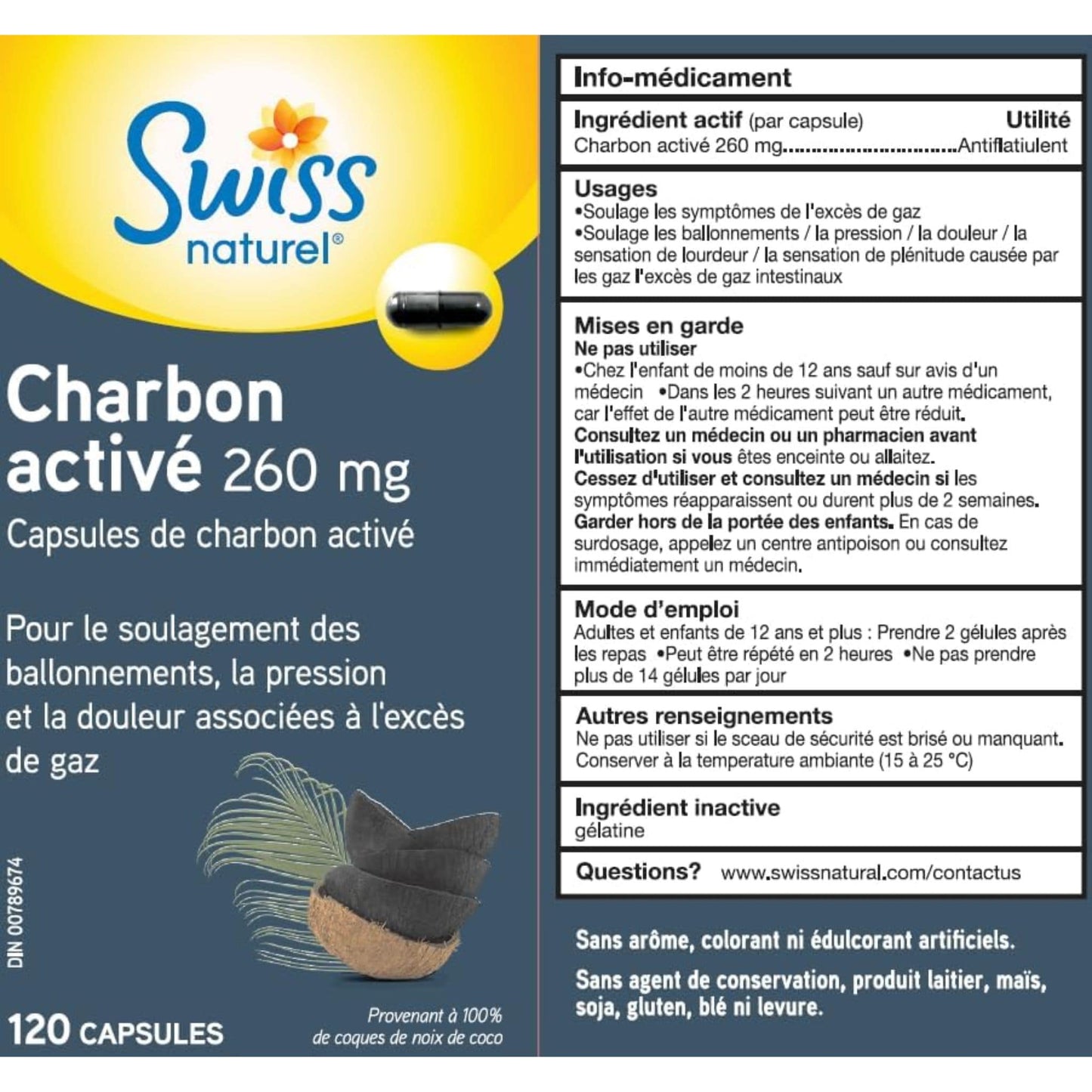 120 Capsules | Swiss Natural Activated Charcoal