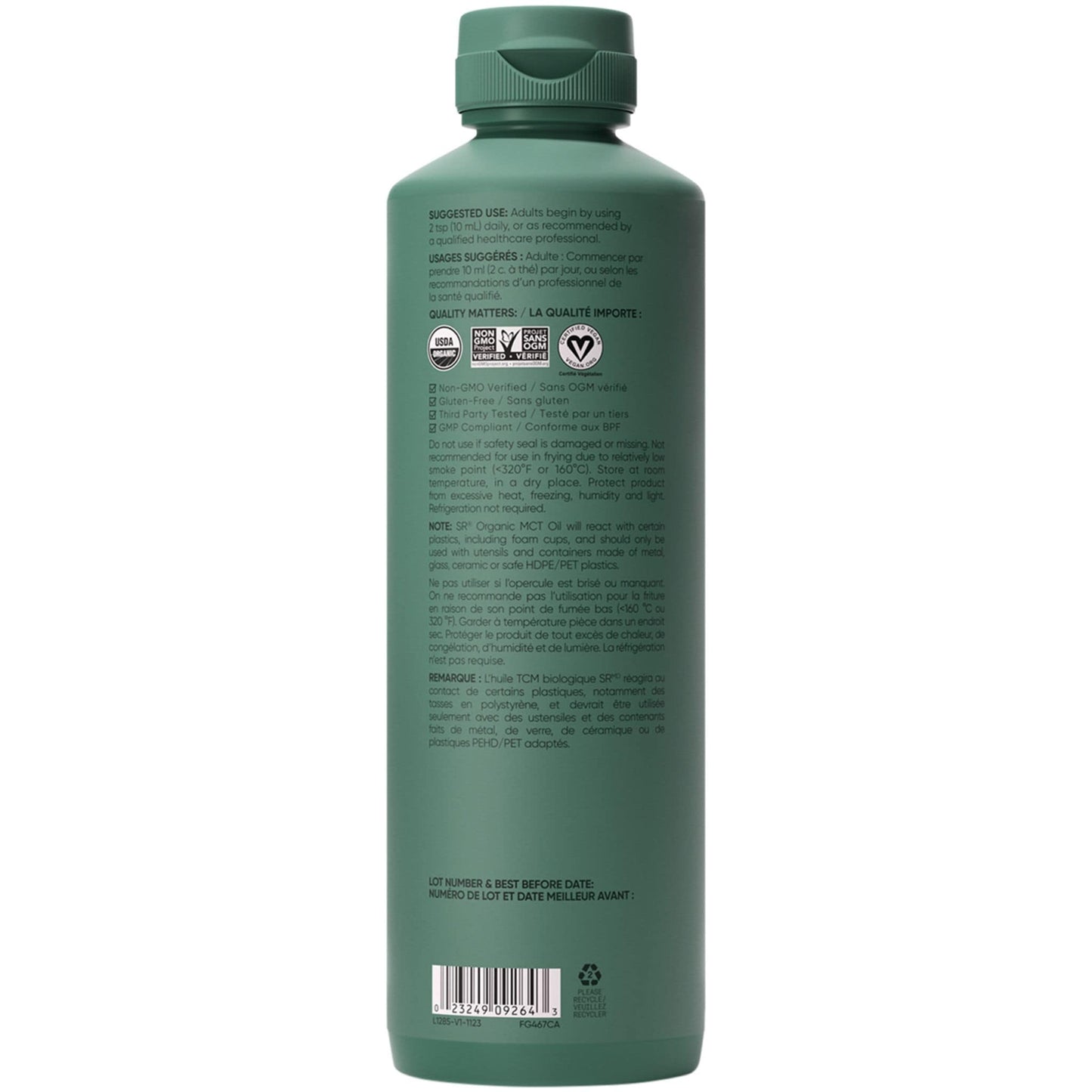 414ml Unflavoured | Sports Research Organic MCT Oil