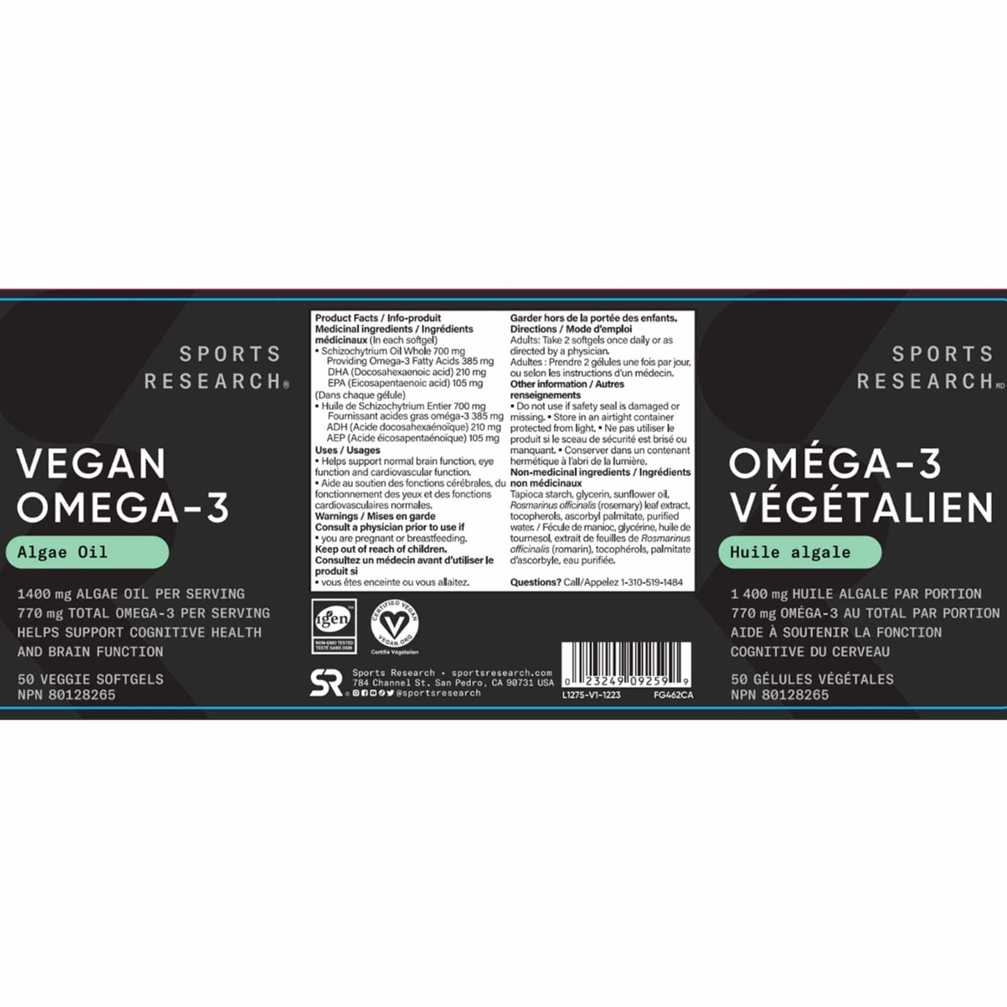 50 Softgels | Sports Research Vegan Omega-3