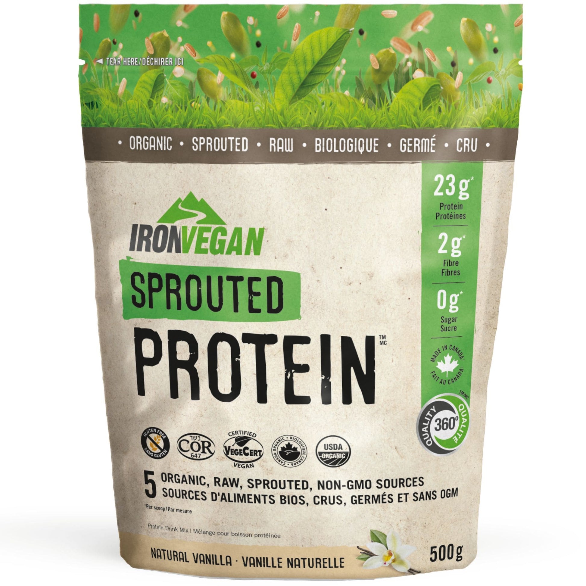 French Vanilla, 500g | Iron Vegan Sprouted Protein Powder