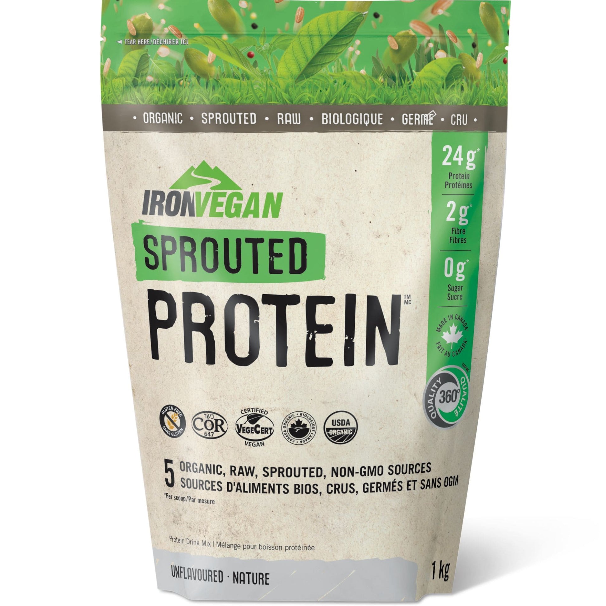 Unflavoured, 1kg | Iron Vegan Sprouted Protein Powder