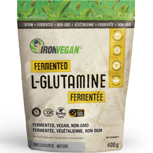 Unflavoured, 400g | Iron Vegan Fermented L-Glutamine Powder