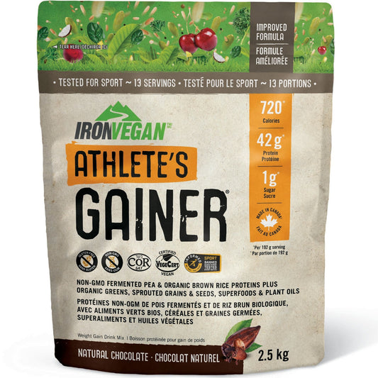 Natural Chocolate, 2.5kg | Iron Vegan Athlete's Gainer Powder