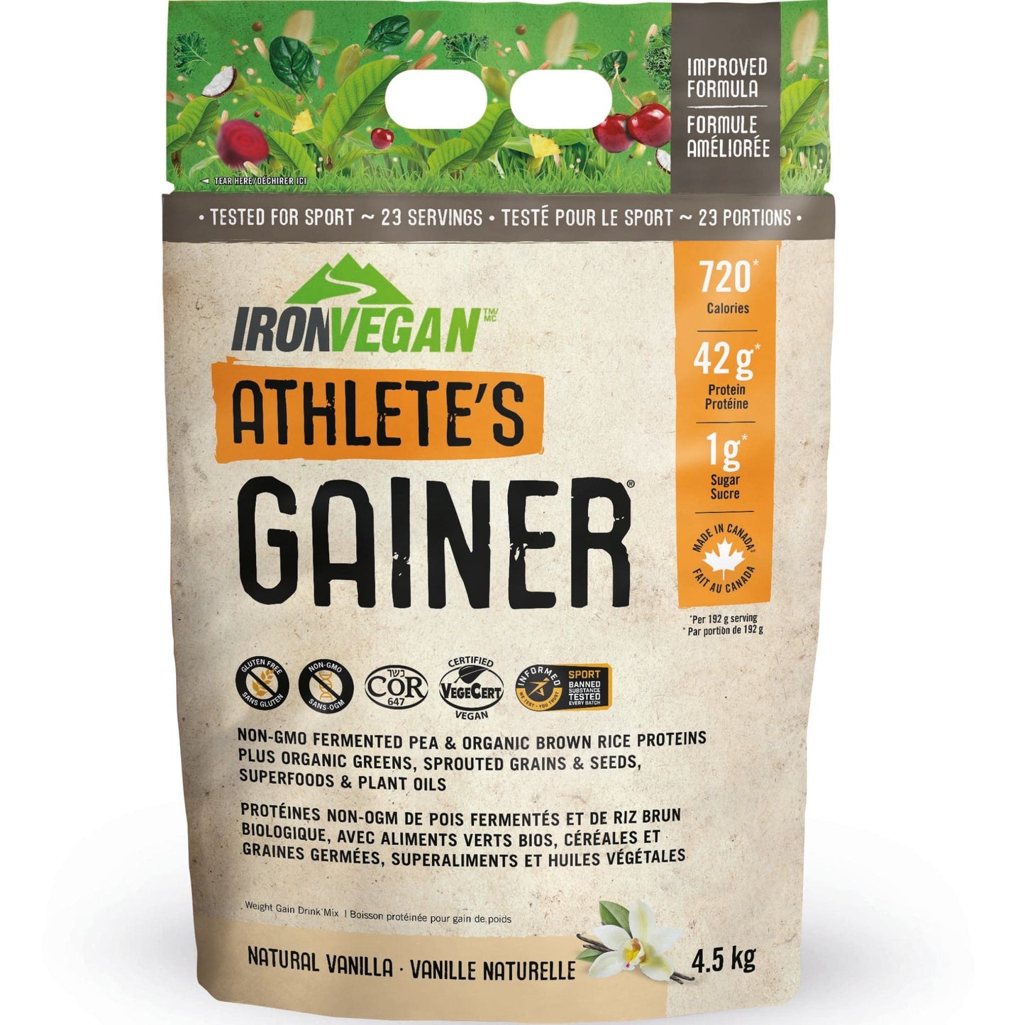 Natural Vanilla, 4.5kg | Iron Vegan Athlete's Gainer Powder