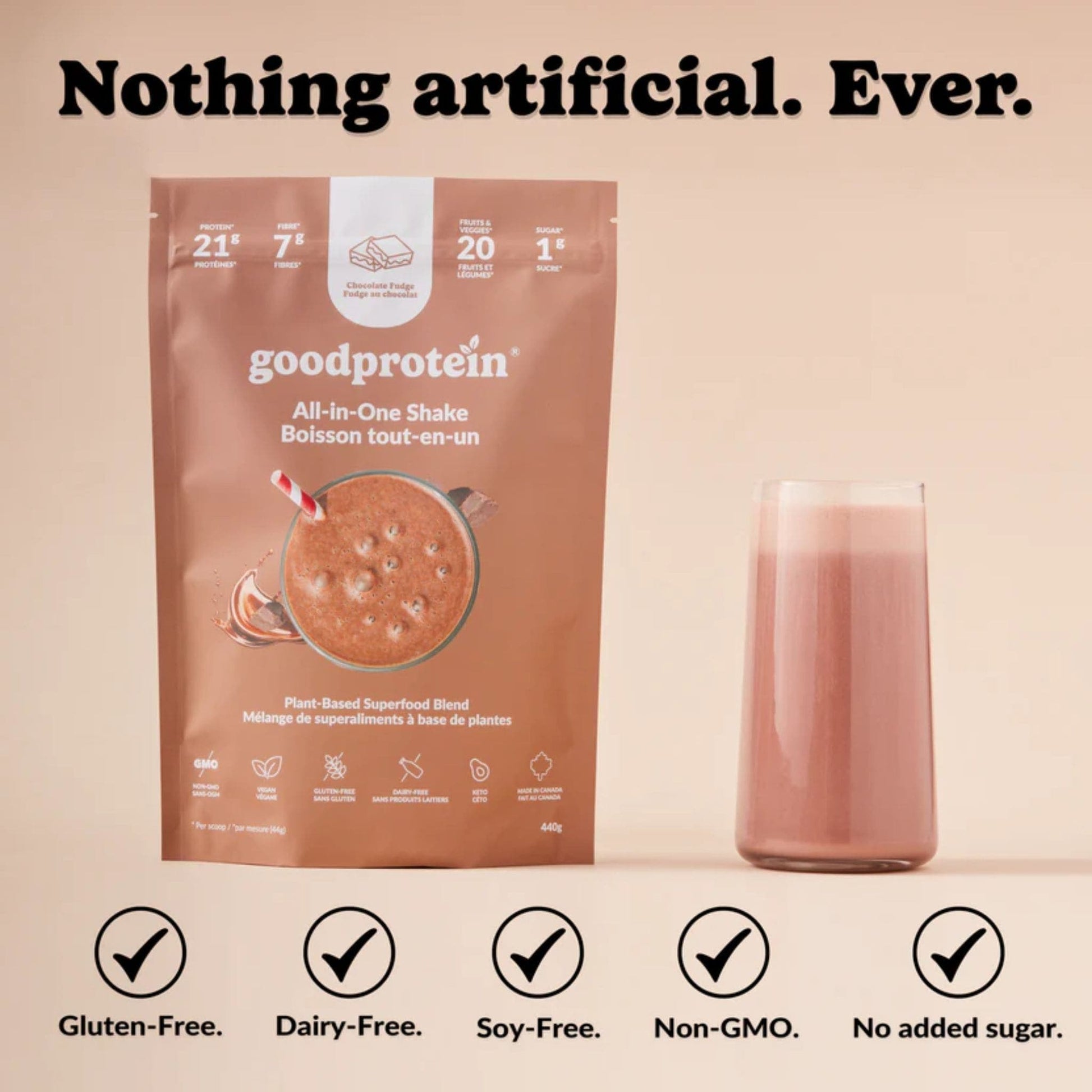 440g Chocolate Fudge | GoodProtein All-in-One Shake Protein Powder