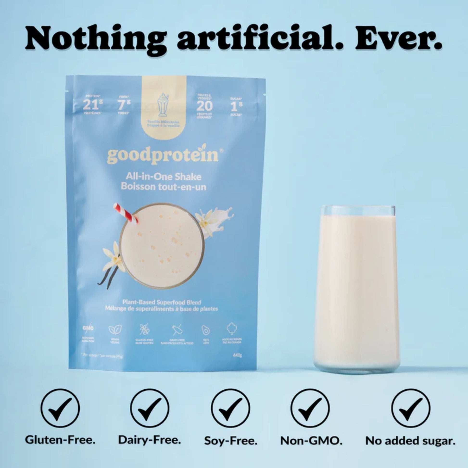 440g Vanilla Milkshake | GoodProtein All-in-One Shake Protein Powder