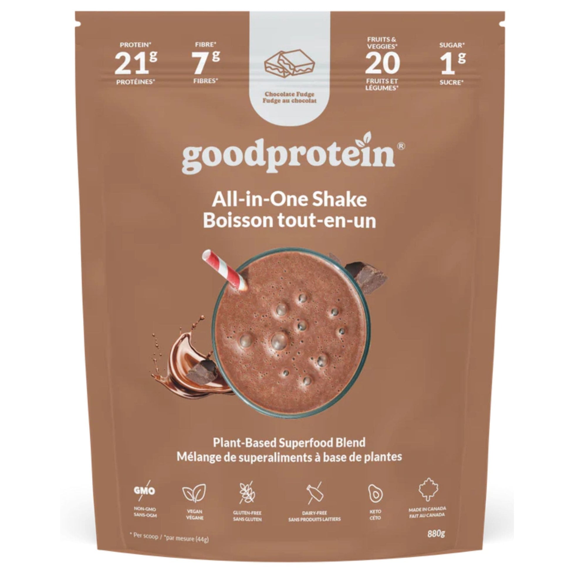 880g Chocolate Fudge | GoodProtein All-in-One Shake Protein Powder