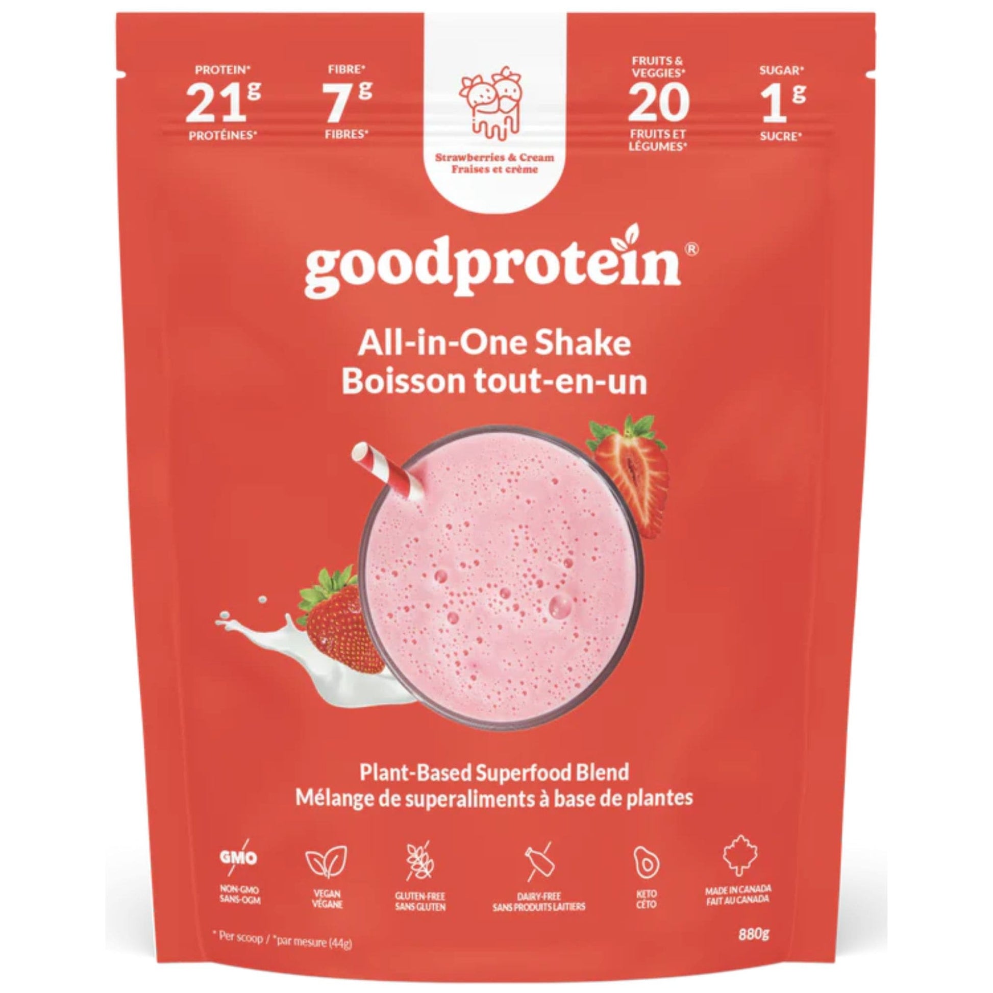 880g Strawberries & Cream | GoodProtein All-in-One Shake Protein Powder