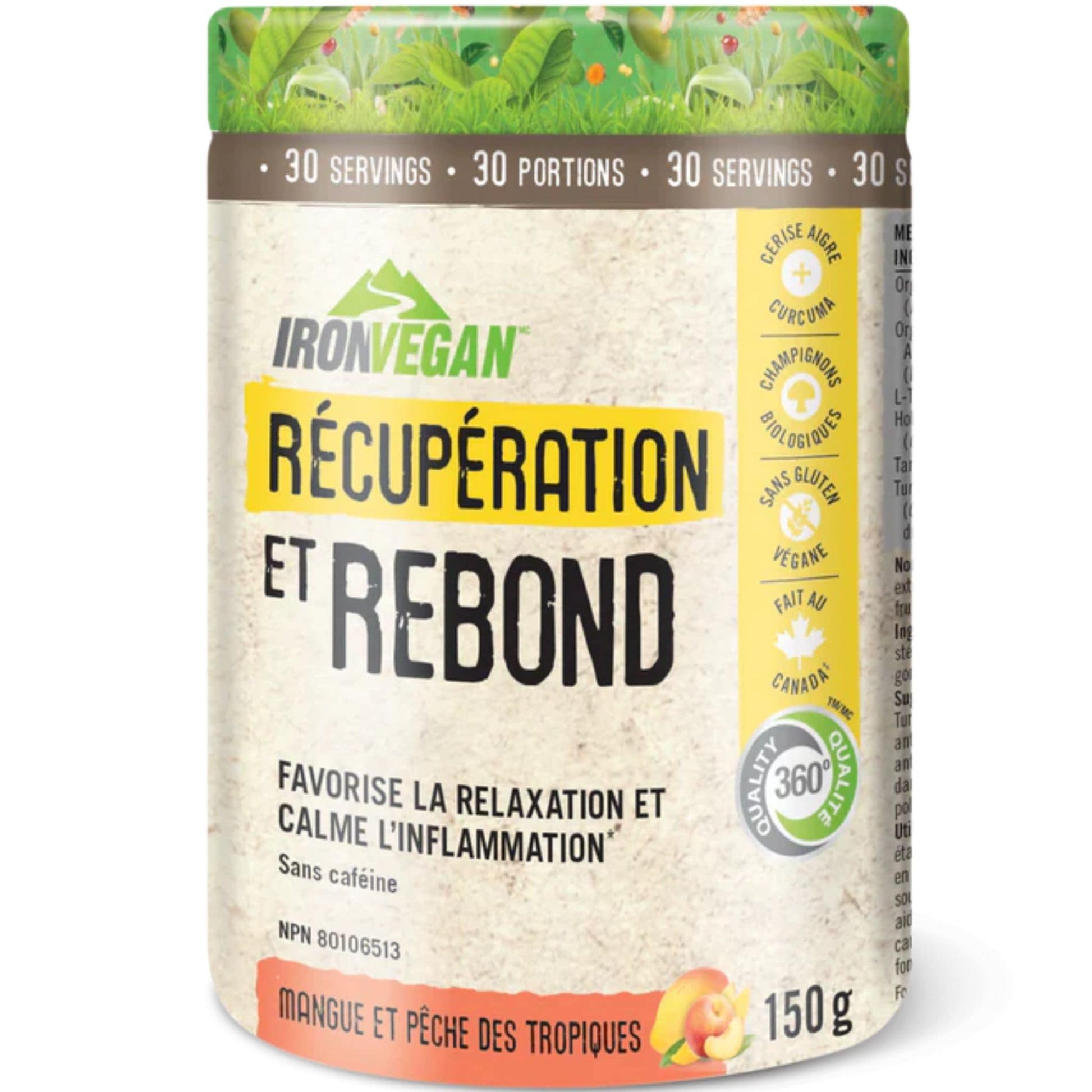 Tropical Mango Peach, 150g | Iron Vegan Rebound Recovery Powder