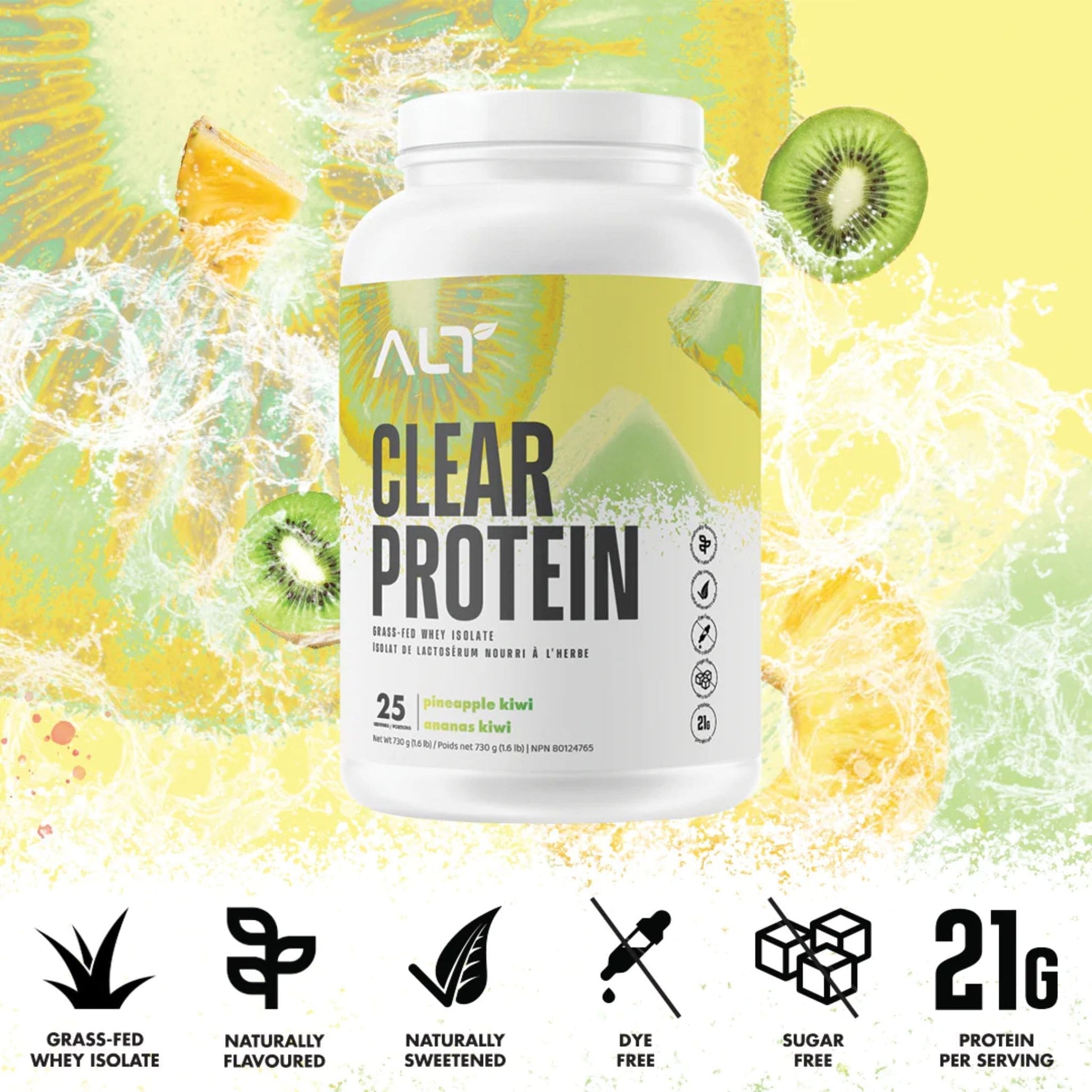 25 Servings (730g) Pineapple Kiwi | ALT Clear Protein Whey Isolate Powder