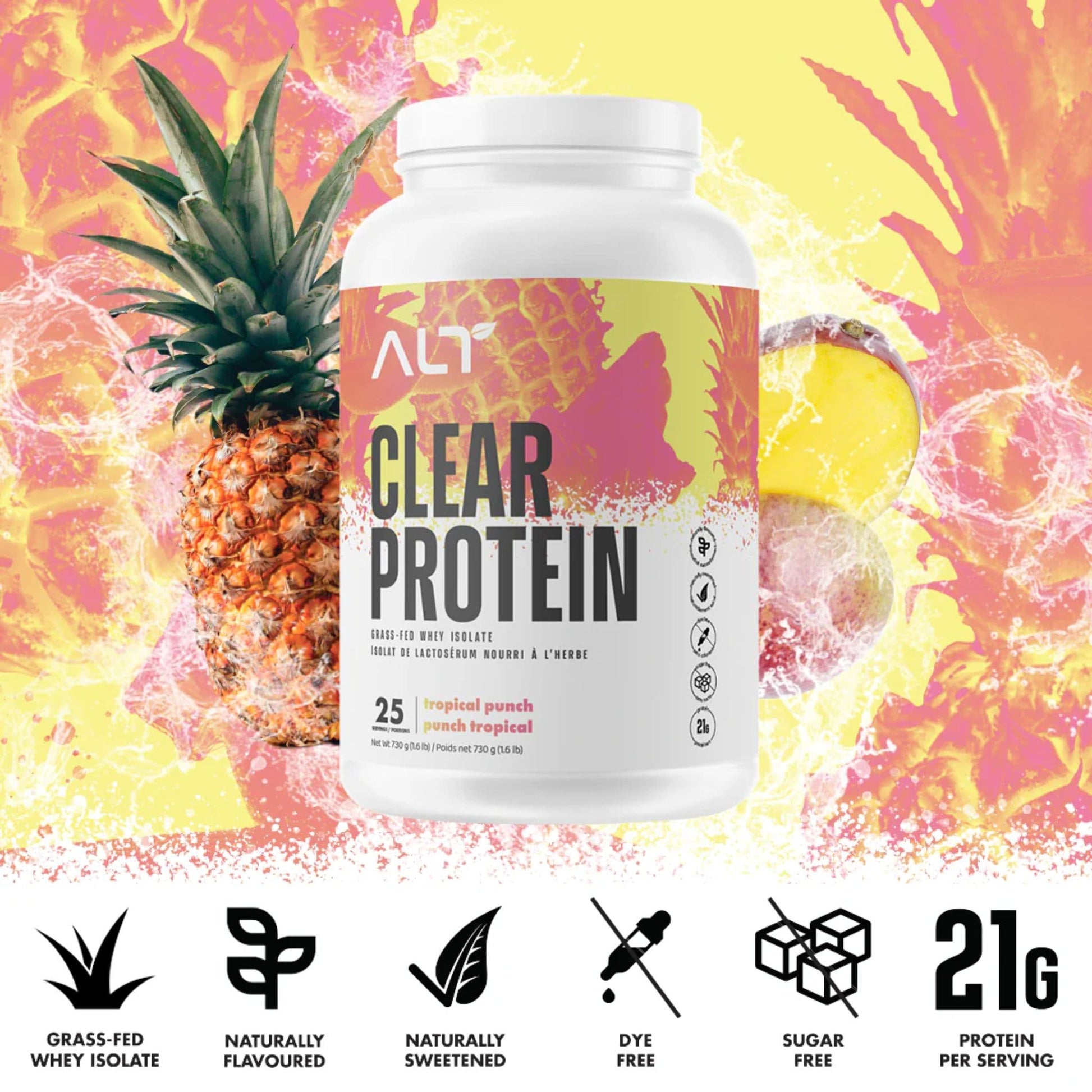 25 Servings (730g) Tropical Punch | ALT Clear Protein Whey Isolate Powder