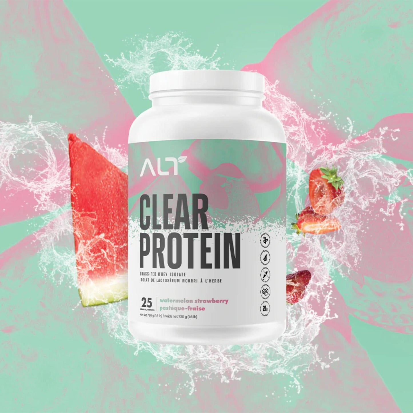 25 Servings (730g) Watermelon Strawberry | ALT Clear Protein Whey Isolate Powder