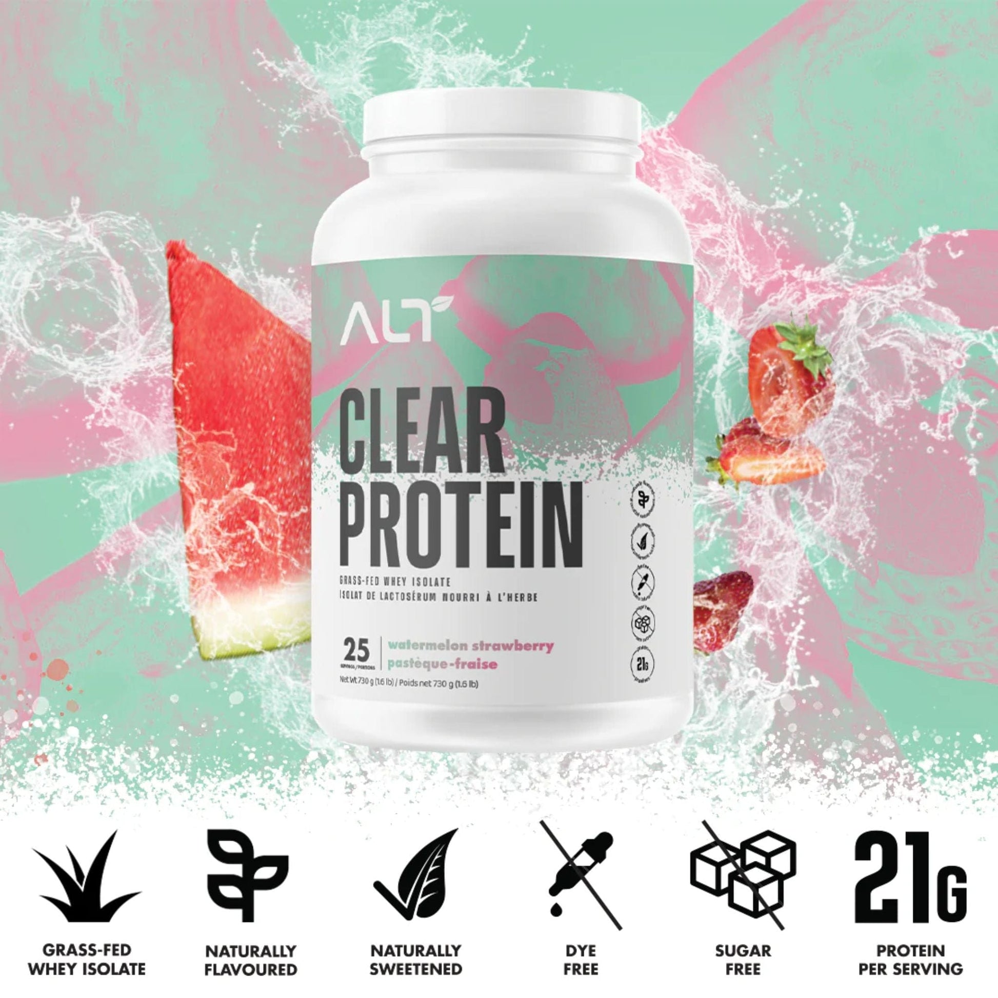 25 Servings (730g) Watermelon Strawberry | ALT Clear Protein Whey Isolate Powder